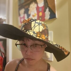 Colorful African Print Wide-Brim Hat